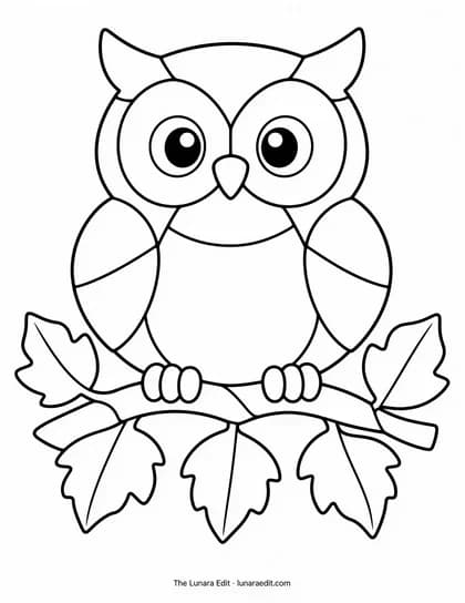 Uncolored Mosaic Owl printable coloring page