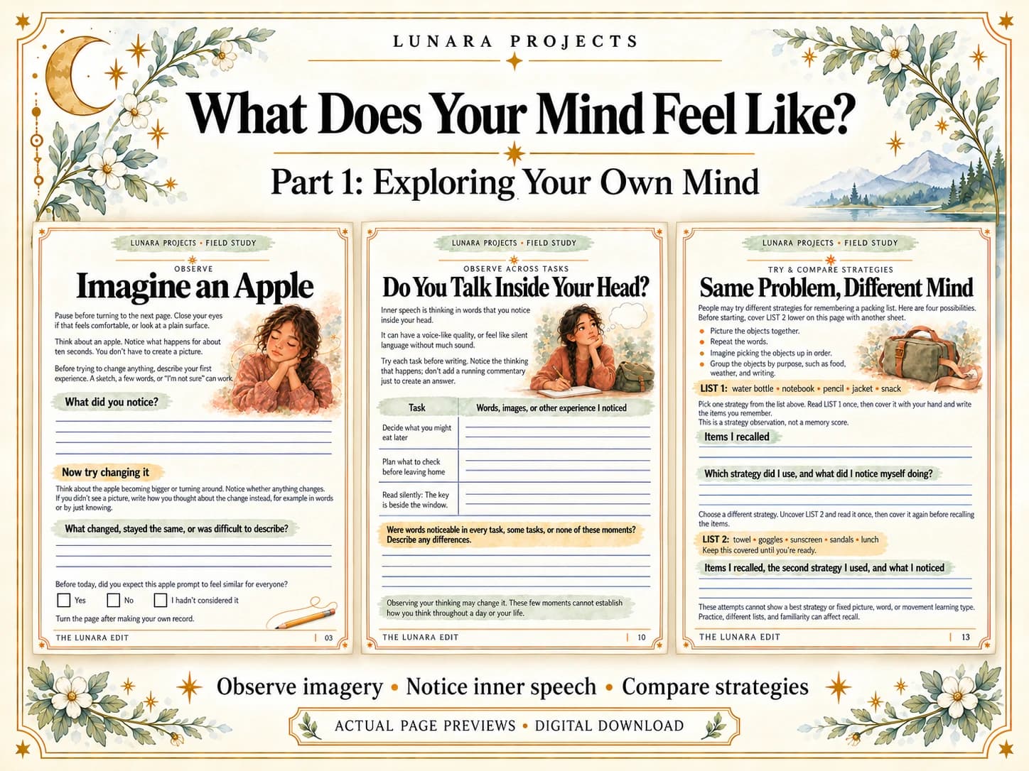 Mind Part 1 preview: apple imagery, inner speech and noticing remembering strategies.