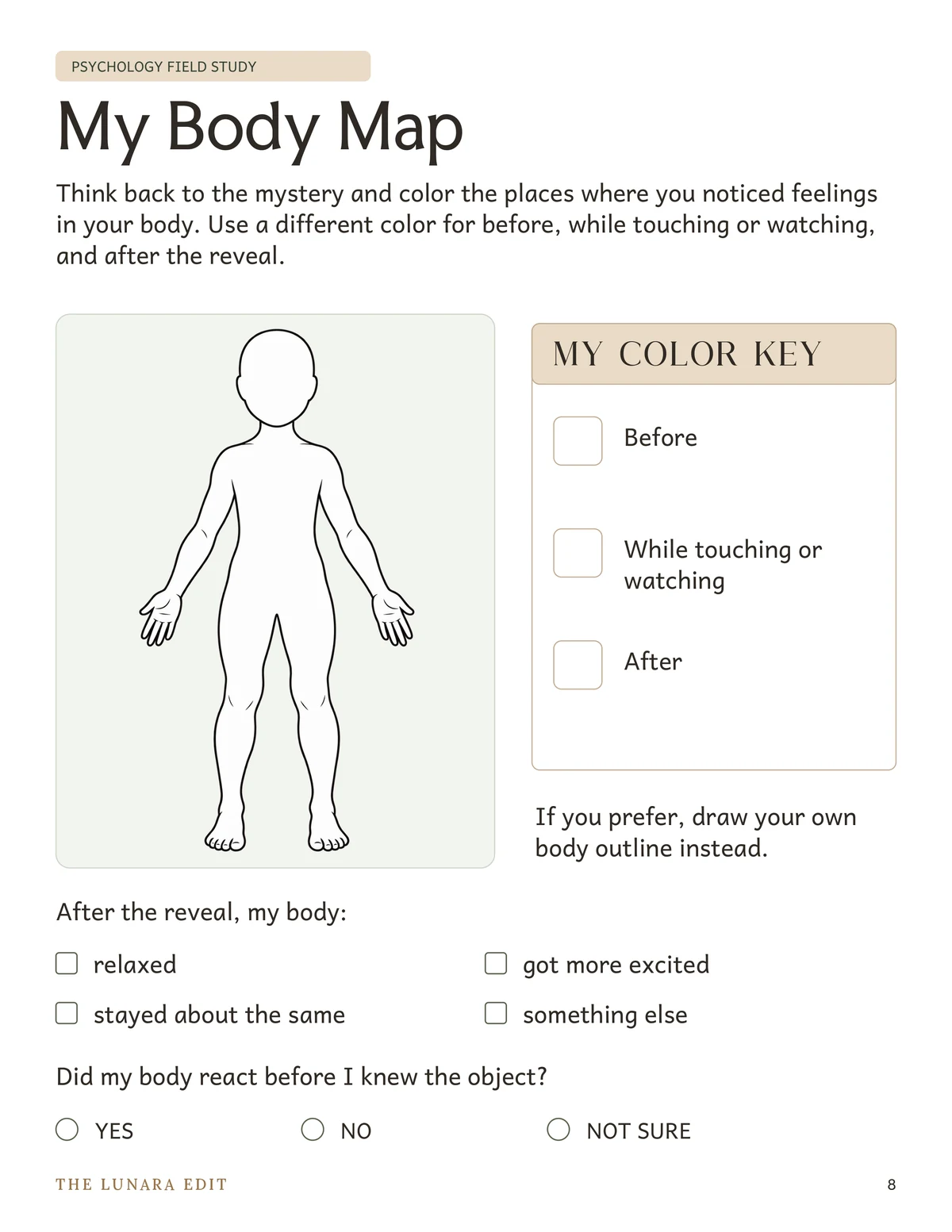 Part 2, page 8: children can draw or describe what they notice, including noticing no change.