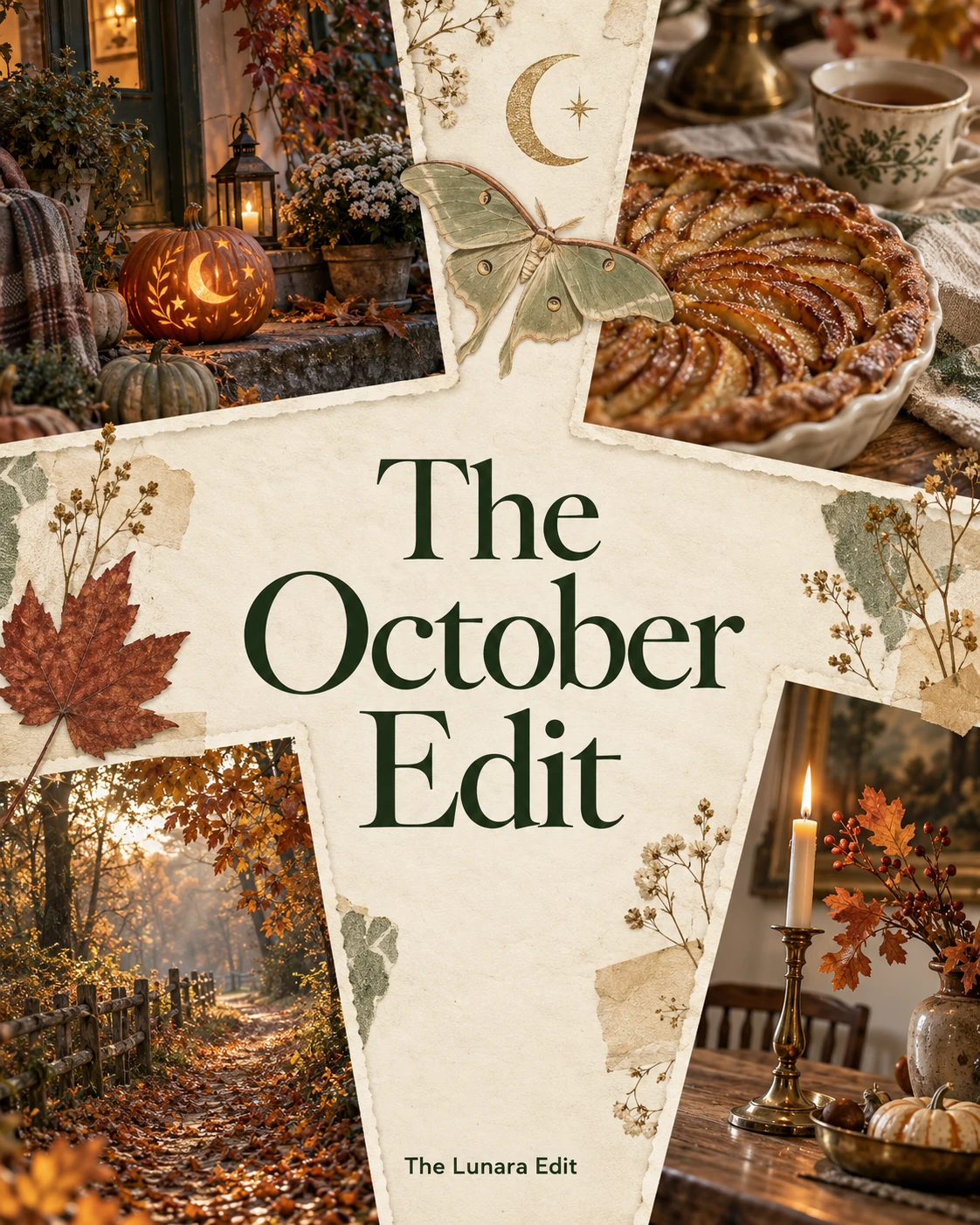 The October Edit cover, with autumn ideas for food, adventures, cozy evenings, and Samhain.