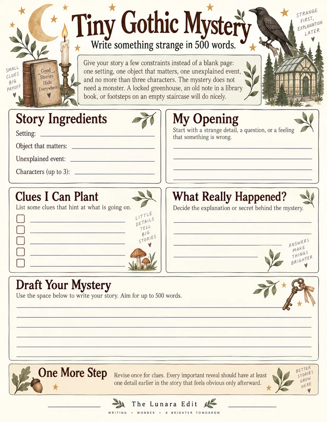 Tiny Gothic Mystery printable